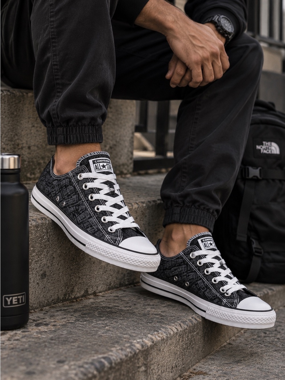 Converse Chuck Taylor All Star Low Top Sneakers in Black and White